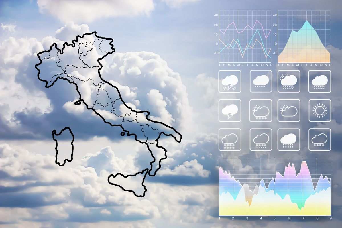 rappresentazione del meteo in italia