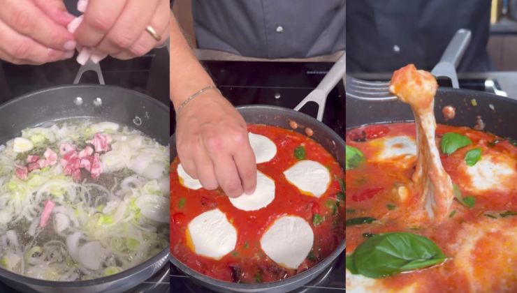 Preparazione della mozzarella in purgatorio
