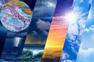 diverse condizioni meteo, mappa Italia