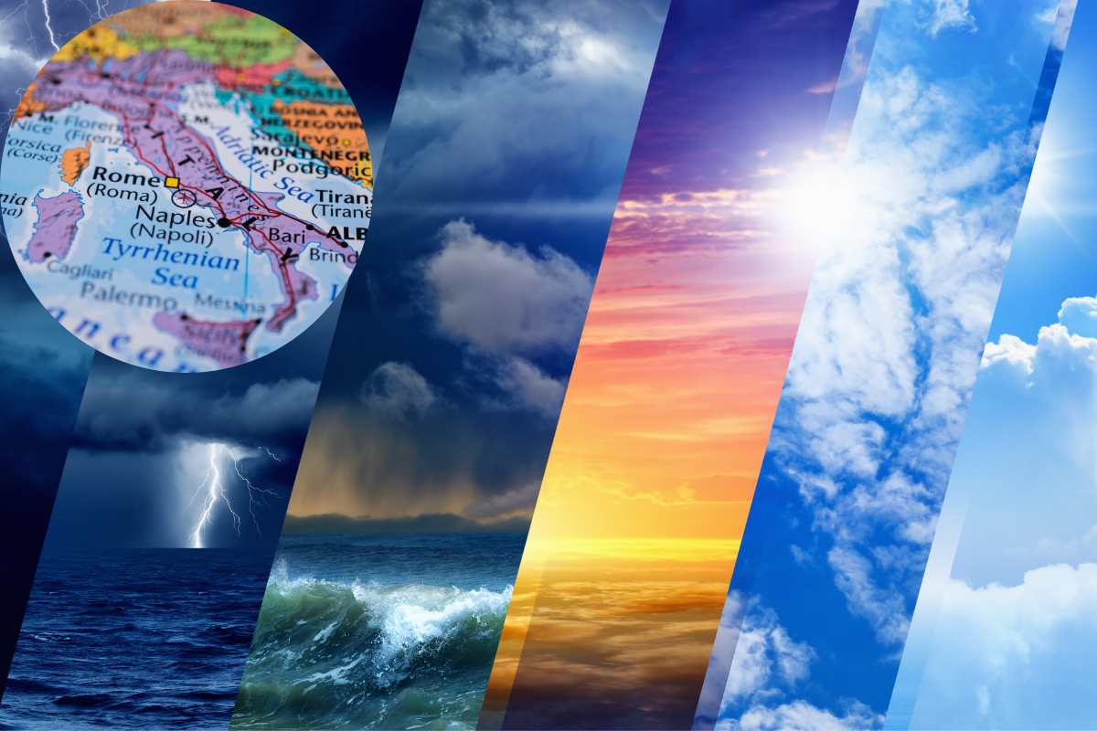 diverse condizioni meteo, mappa Italia