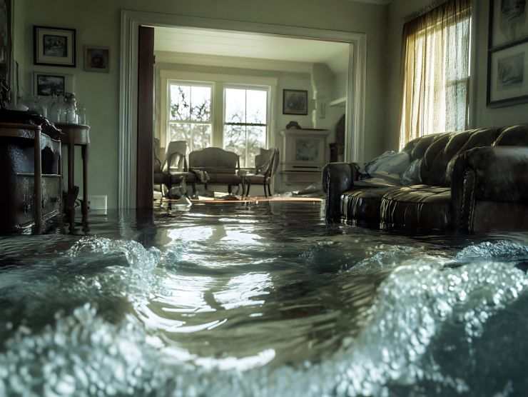 casa allagata da alluvione