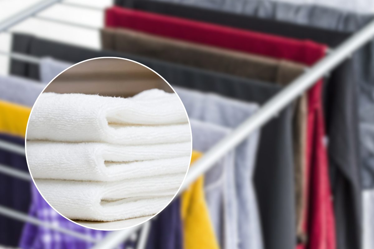 Asciugamani e panni sullo stendino