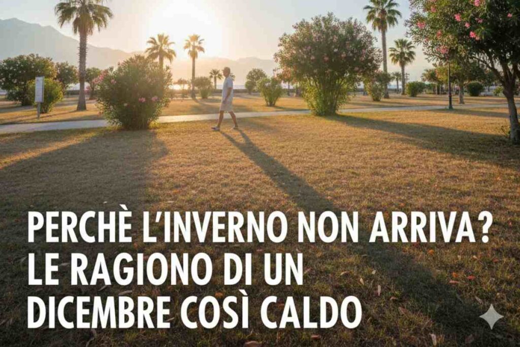 uomo che passeggia in un parco soleggiato